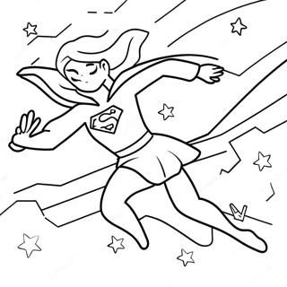 Supergirl Flying Through The Sky Coloring Page 22044-17875