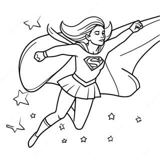 Supergirl Flying Through The Sky Coloring Page 22044-17876