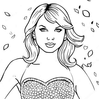 Taylor Swift In Sparkly Dress Coloring Page 22054-17882