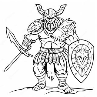 Epic Badass Warrior Coloring Page 22084-17907