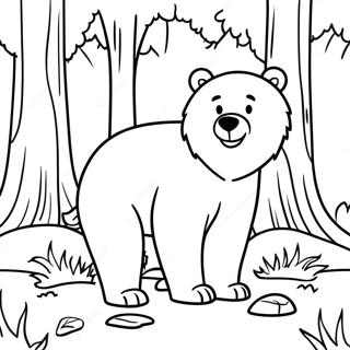 Grizzly Bear In A Forest Coloring Page 22093-17910