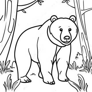 Grizzly Bear In A Forest Coloring Page 22093-17911