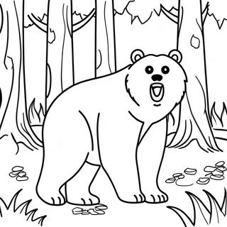 Grizzly Bear In A Forest Coloring Page 22093-17912