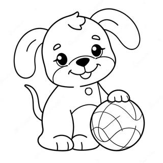 Playful Puppy With A Ball Coloring Page 22114-17931