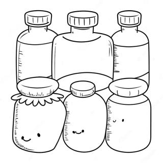 Cute Pharmacy Bottles Coloring Page 22154-17973