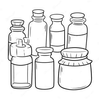 Cute Pharmacy Bottles Coloring Page 22154-17975