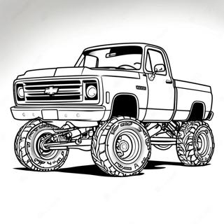 Custom Lifted Chevy Truck Coloring Page 22164-17966