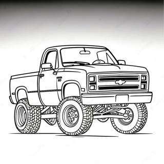 Custom Lifted Chevy Truck Coloring Page 22164-17968