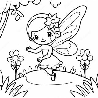 Magical Fairy In A Flower Garden Coloring Page 22174-17981