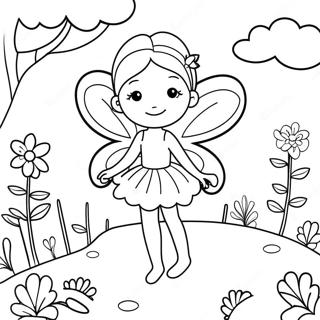 Magical Fairy In A Flower Garden Coloring Page 22174-17982