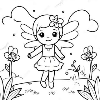 Magical Fairy In A Flower Garden Coloring Page 22174-17983