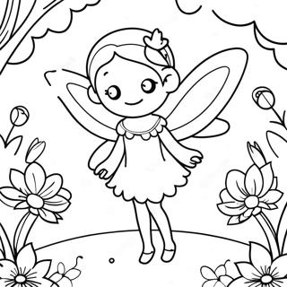 Magical Fairy In A Flower Garden Coloring Page 22174-17984