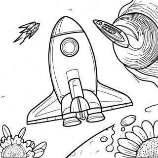 Colorful Space Shuttle In Flight Coloring Page 22184-17988