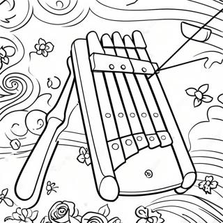 Xylophone With Colorful Notes Coloring Page 22254-18041