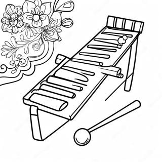 Xylophone With Colorful Notes Coloring Page 22254-18042