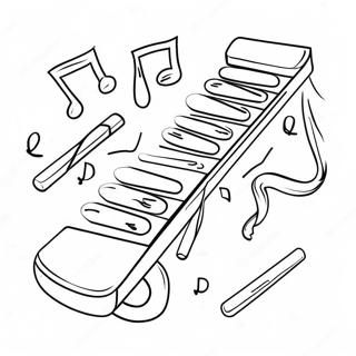 Xylophone With Colorful Notes Coloring Page 22254-18044