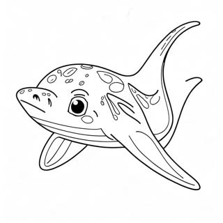 Cute Stingray Swimming Coloring Page 22264-18046