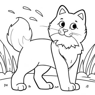 Fierce Warrior Cat Hunting Coloring Page 22284-18068