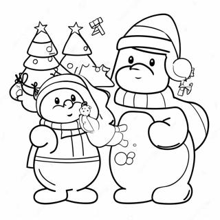 Festive Christmas Among Us Crew Coloring Page 22294-18079