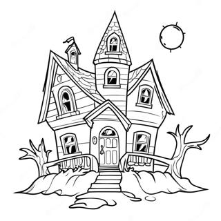 Spooky Monster House Coloring Page 22324-18097