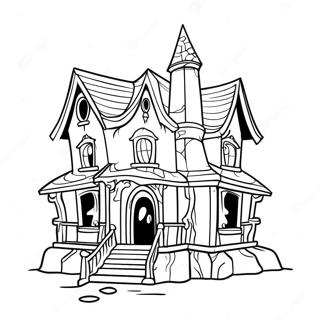 Spooky Monster House Coloring Page 22324-18099