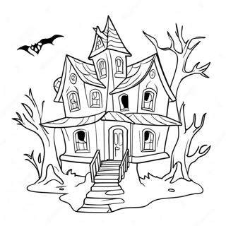 Spooky Monster House Coloring Page 22324-18100