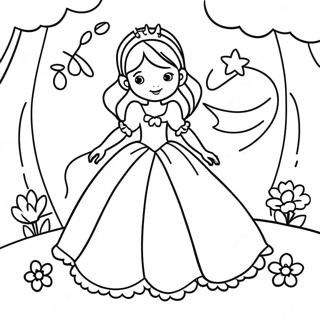 Charming Fairy Tale Princess Coloring Page 2232-1900