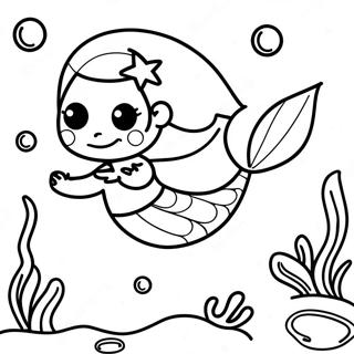 Black Mermaid Underwater Scene Coloring Page 22333-18102