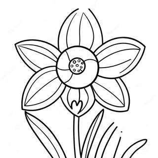 Bright Yellow Daffodil Coloring Page 22354-18117