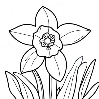 Bright Yellow Daffodil Coloring Page 22354-18119