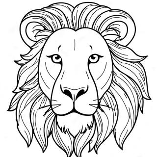 Majestic Lion Face Coloring Page 22364-18125