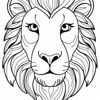 Majestic Lion Face Coloring Page 22364-18127