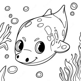 Cute Sting Ray Swimming Coloring Page 22394-18151