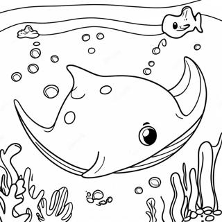 Cute Sting Ray Swimming Coloring Page 22394-18152