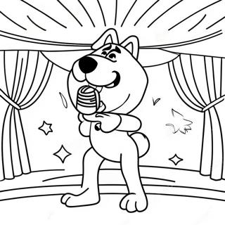 Buster Moon Singing On Stage Coloring Page 2242-1907