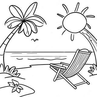 Beach Summer Scene Coloring Page 22443-18190