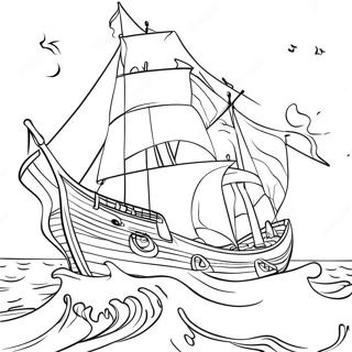 Christopher Columbus Sailing The Ocean Coloring Page 22473-18214