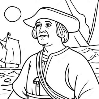 Christopher Columbus Discovering New Lands Coloring Page 22474-18223