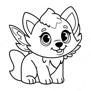 Baby Wolf With Colorful Wings Coloring Page 22483-18218