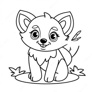 Cute Baby Wolf With Butterfly Wings Coloring Page 22484-18228