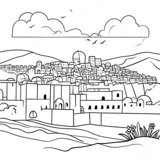 Beautiful Palestine Scenery Coloring Page 22504-18239