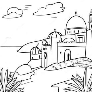 Beautiful Palestine Scenery Coloring Page 22504-18240