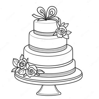 Elegant Wedding Cake Coloring Page 22513-18242