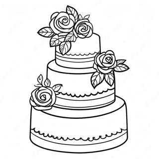 Elegant Wedding Cake Coloring Page 22513-18243