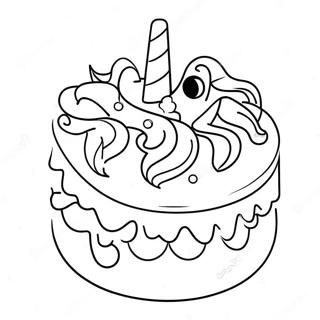 Unicorn Cake Coloring Pages