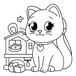 Gabby S Dollhouse Magical Cat Characters Coloring Page 22524-18254