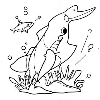 Fierce Tiger Shark Hunting Coloring Page 22584-18301