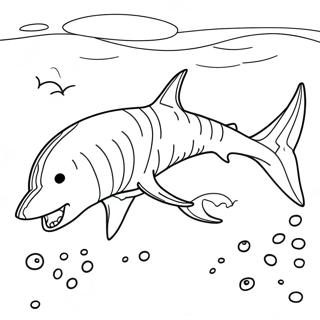 Fierce Tiger Shark Hunting Coloring Page 22584-18303