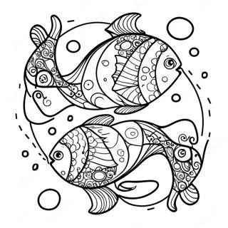 Pisces Zodiac Sign Coloring Page 22603-18311