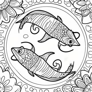 Pisces Zodiac Sign Coloring Page 22603-18312